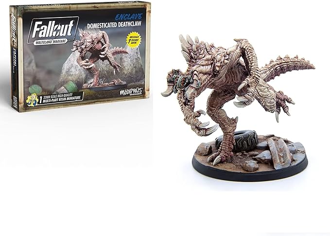 Modiphius Entertainment Ltd Fallout Wasteland Warfare: Enclave-Domesticated Deathclaw - 1 Miniature 32mm Unpainted Figure Captial Wave RPG