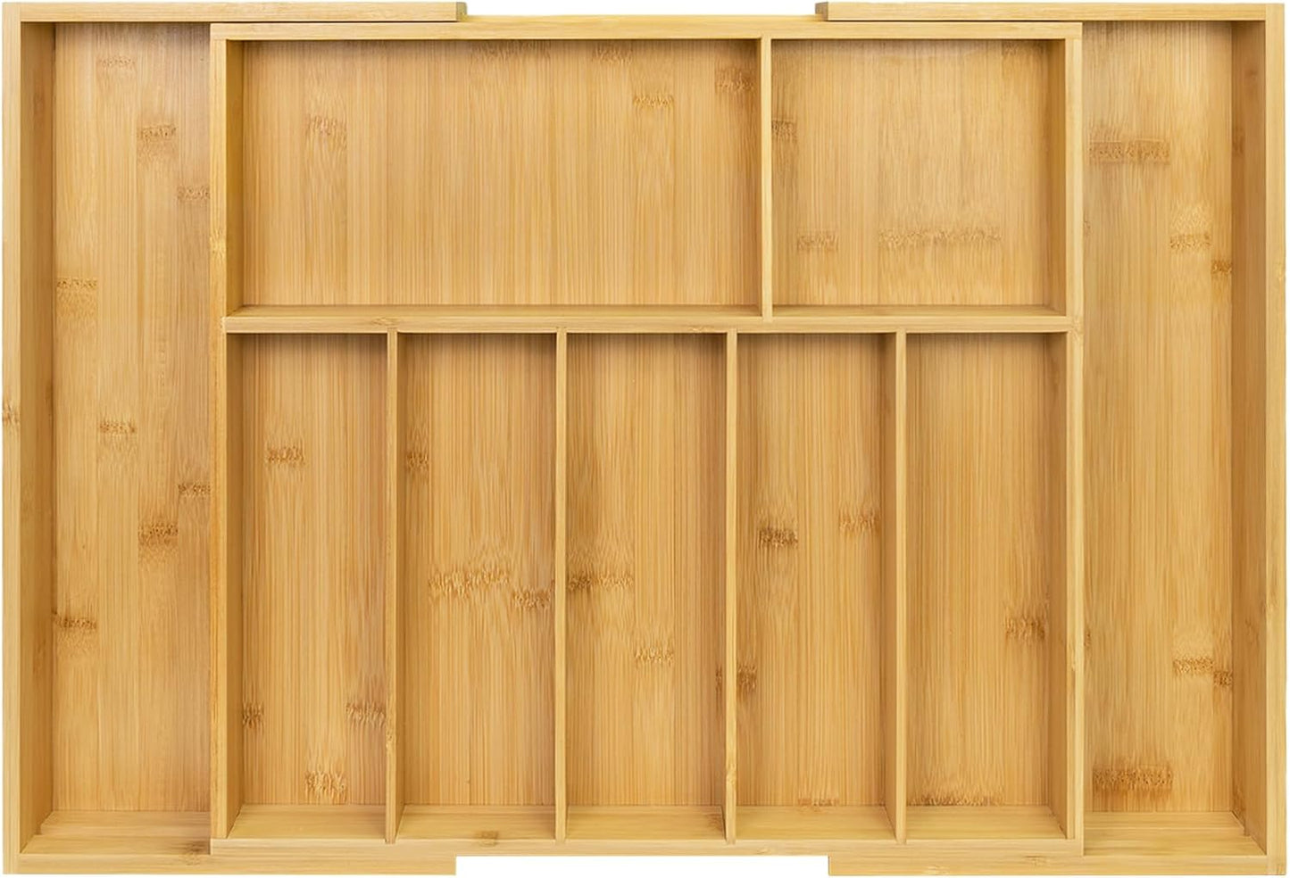 Utoplike Extra Large Bamboo Drawer Organizer - Expandable Utensil Holder with 7-9 Slots