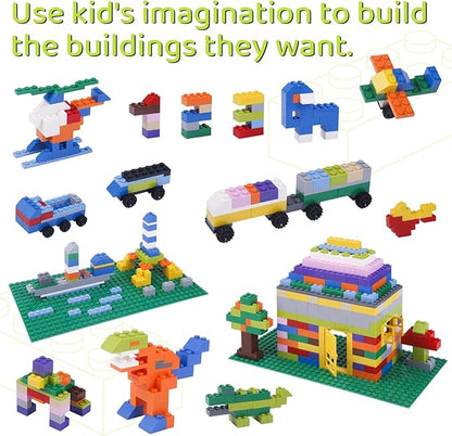 1100 Pieces Building Bricks Compatible with Lego Classic Building Blocks Bulk with Baseplates Doors Windows and Wheels STEM Creative Construction Toys for 6 7 8 9 10 11 12 Year Old