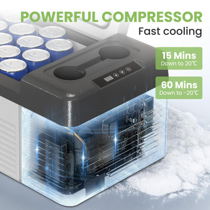 Alpicool Car Refrigerator 12 Volt Portable Car Fridge 16 Quart（15 L Electric Cooler with AC/DC，Car Refrigerator Freezer for Truck Van RV Camper SUV, Camping Boat Travel，-4~68°F