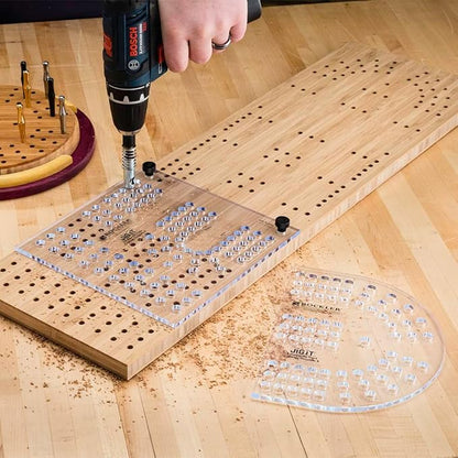 XL Cribbage Board Templates 3-Player Curved Track