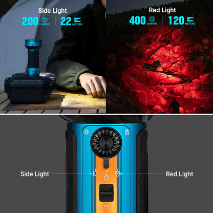 OLIGHT Marauder Mini 2 Bright Flashlight 10,000 Lumen with 750 Meters Beam Distance, Rechargeable Light with Dual Charging & 5 Lighting Modes for Outdoor, Camping, Emergencies (Sapphire)