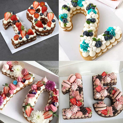 Ducodocu Silicone Cake Pans 3D Large Number Cake Mould Novelty Cake Tins DIY Baking Mold for Birthday Wedding Anniversary 10 inch Number of 2