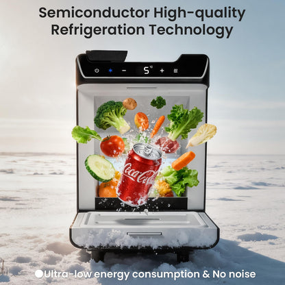 AKwing Car Refrigerator for Tesla Model Y Juniper, Rear Center Console Fridge for Model Y 2026~2025, Cooler & Warmer, Portable Freezer for Camping Commuting Sports & Traveling
