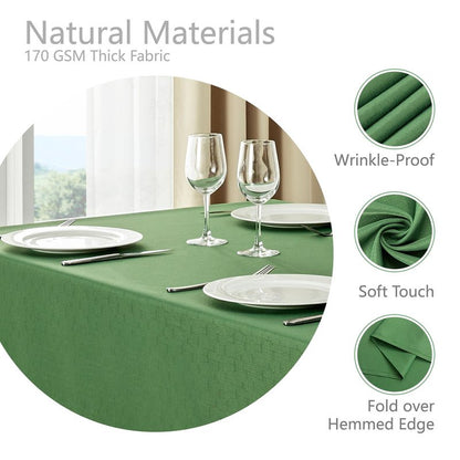 Veblandy Rectangle Tablecloth Waterproof 60x104 inch Linen Textured Table Cloth Stain and Wrinkle Resistant Washable, Decorative Fabric Table Cover for Dining, Party and Camping, Green