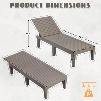 Lounge Chair,Pool Lounge Chairs Set of 2,Lounge Chair Outdoor,Waterproof Sun Loungers Chair,5-Positions Adjustable Outdoor Lounge Chairs for Garden Beach Patio Poolside Lawn Deck,Striped Grey
