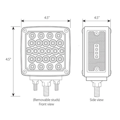 GG Grand General 77616 LED Pedestal Light (Square Double Faced Dual Function Amber/Red Pearl with Clear Lens in Twin Pack)