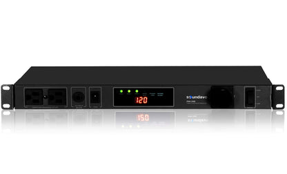 Soundavo PMX-3300 Power Conditioner and Surge Sequencer 10 Protected Outlets and 3 Zones 15A with LED Voltmeter Display & Pullout Light