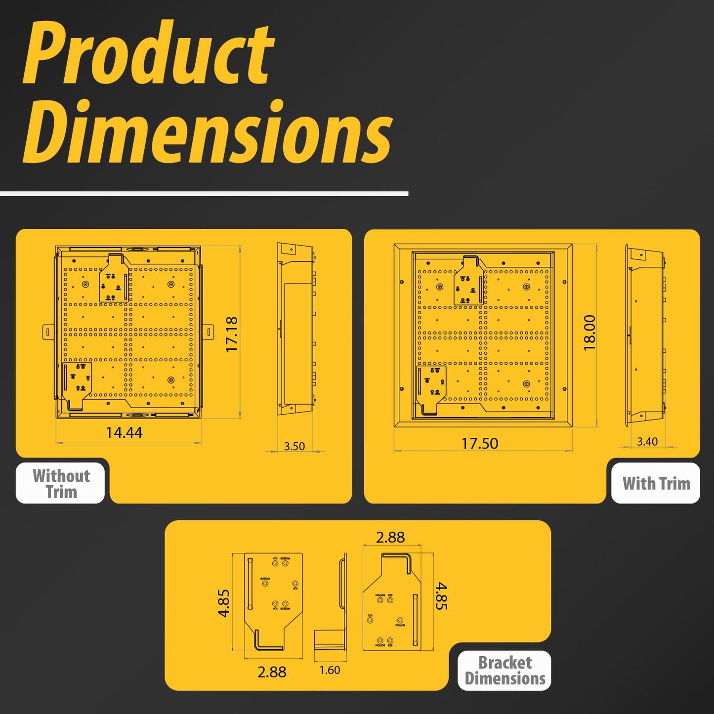 DATA COMM Electronics 45-8031-1C Recessed Media Box Outlet - Integrated Duplex 20A Commercial Receptacle, TV Wall-Mount, Streamlined Cable & Cord Management, Home & Office