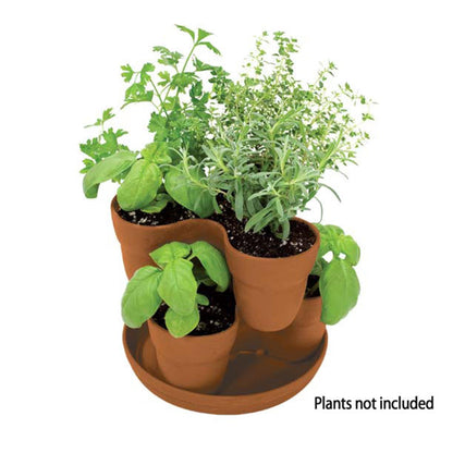 EMSCO Bloomers Stackable Flower Tower Planter – Holds up to 9 Plants – Great both Indoors and Outdoors – Terra Cotta