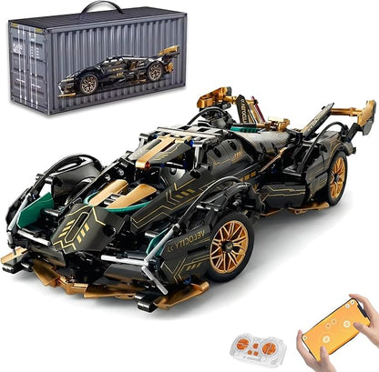 RC Building Blocks for Adults 1314PCS 1:14 Scale Supercar Model with APP Control LED Lights Motorized STEM Toy Sports Car Build Your Own RC Car Kit