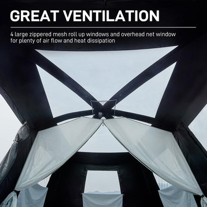 EVER ADVANCED 10 Person Camping Blackout Design Tent, Multi Room Tent for Family, Large Tents with Rainfly and Carry Bag, 2 Doors, Water-Resistant, 14ft x 10ft x 84in