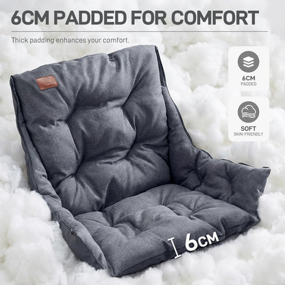 EVER ADVANCED XL Camping Chair with Detachable Cushion, Mesh Chair for Adults Foldable, Oversized Heavy Duty Folding Chair with Cooler Mesh Pocket Cupholder Outdoor Fishing, Supports 400LBS Grey
