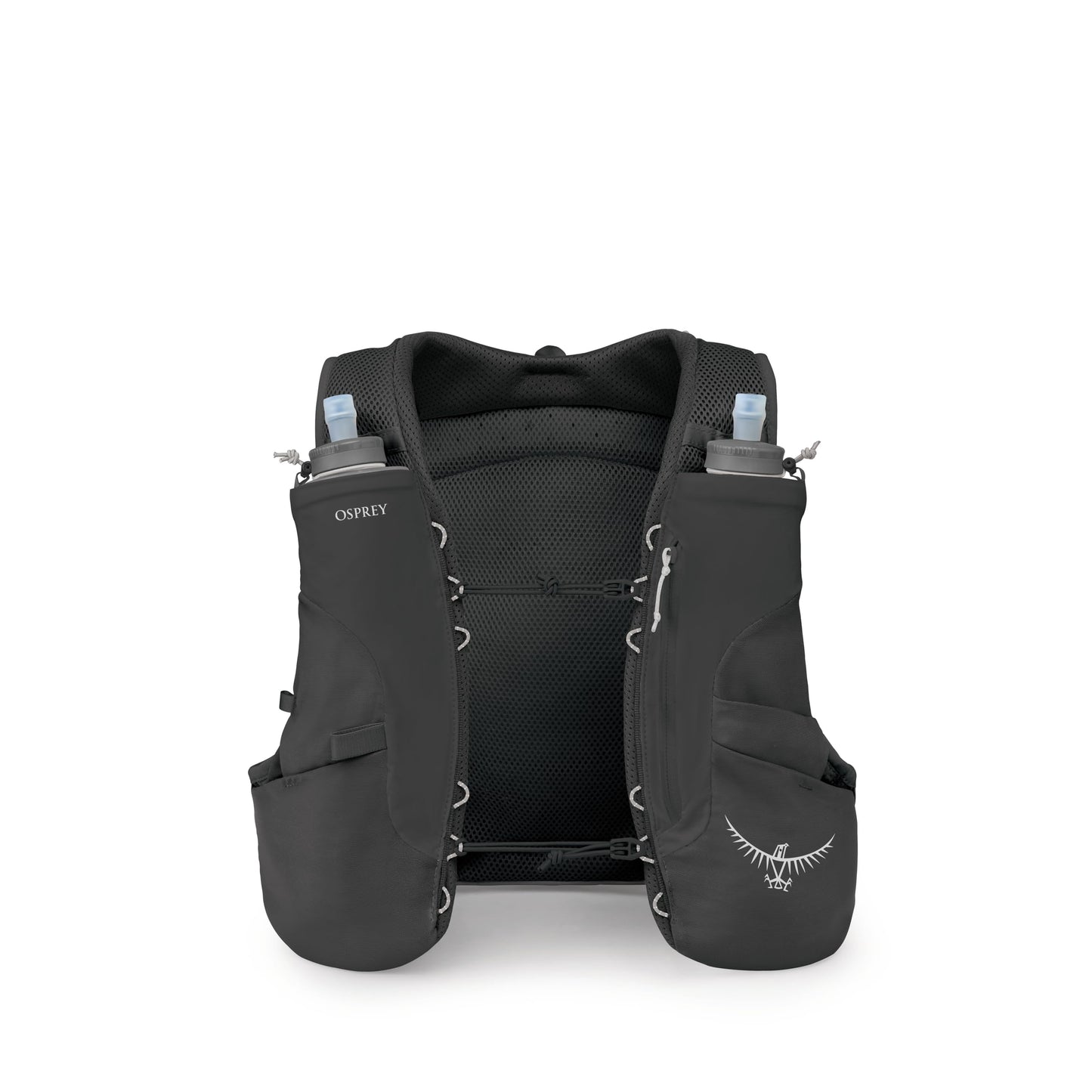 Osprey Duro 6L Men's Running Hydration Vest with Hydraulics Soft Flasks - Adjustable Water Pack with Pockets, Black, Medium