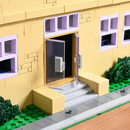 Simpsans Springfiald School Building Blocks - Moc American SCA Two-Story ArchitectureModular City House Building Sets - 3500 Pieces - for AdultsHobbyistCollector