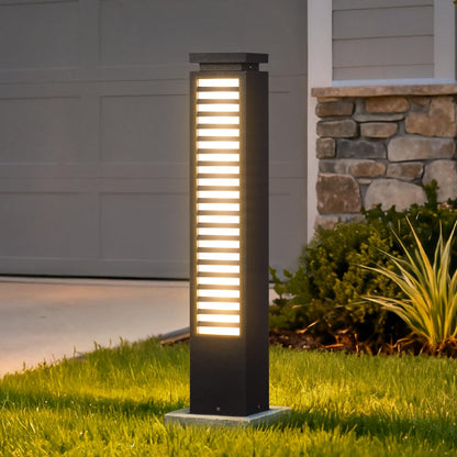 MVBT Outdoor Pathway Lights, 27.6" AC 100-240V Bollard Lights, IP65 Waterproof Path Light, 3000K LED Bollard Landscape Lighting, Modern Commercial Curb Appeal Light for Garden Driveway Sidewalk Lawn