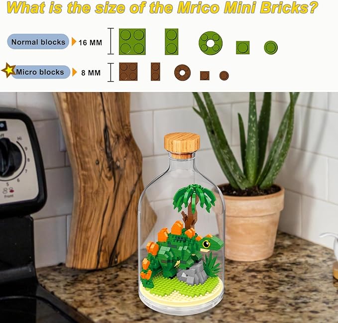 Creative Dinosaur Toy Building SetAdult Mini Animal Friend SetParty Favors Gift for FriendOffice Home Decor Dinosaur Building Block KitNew Year Valentines Easter Birthday Gift for Family
