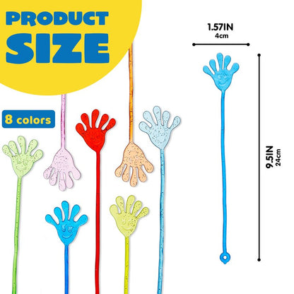 JOYIN 48Pcs Glitter Sticky Hands Party Favors, Party Favors Set for Kids, Holiday Traditions, Classroom Treasure Box Carnival Prizes Bulk Pinata Stuff Mini Toys, Goodie Bags