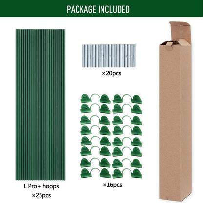 MAXPACE Greenhouse Hoops for DIY 2.7ft or Wider Grow Tunnel, Rust-Free Fiberglass Support Hoops Frame for Garden Fabric, Plant Support Garden Stakes, Gardening Supplies, 25pcs