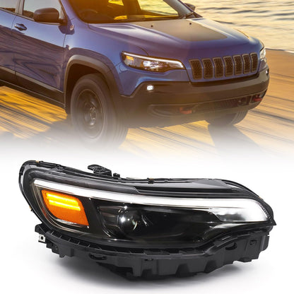 Huray HID Headlight Assembly for Jeep Cherokee 2019-2023 [Only for Xenon Type] OE Head Lamp Replacement Passenger Side