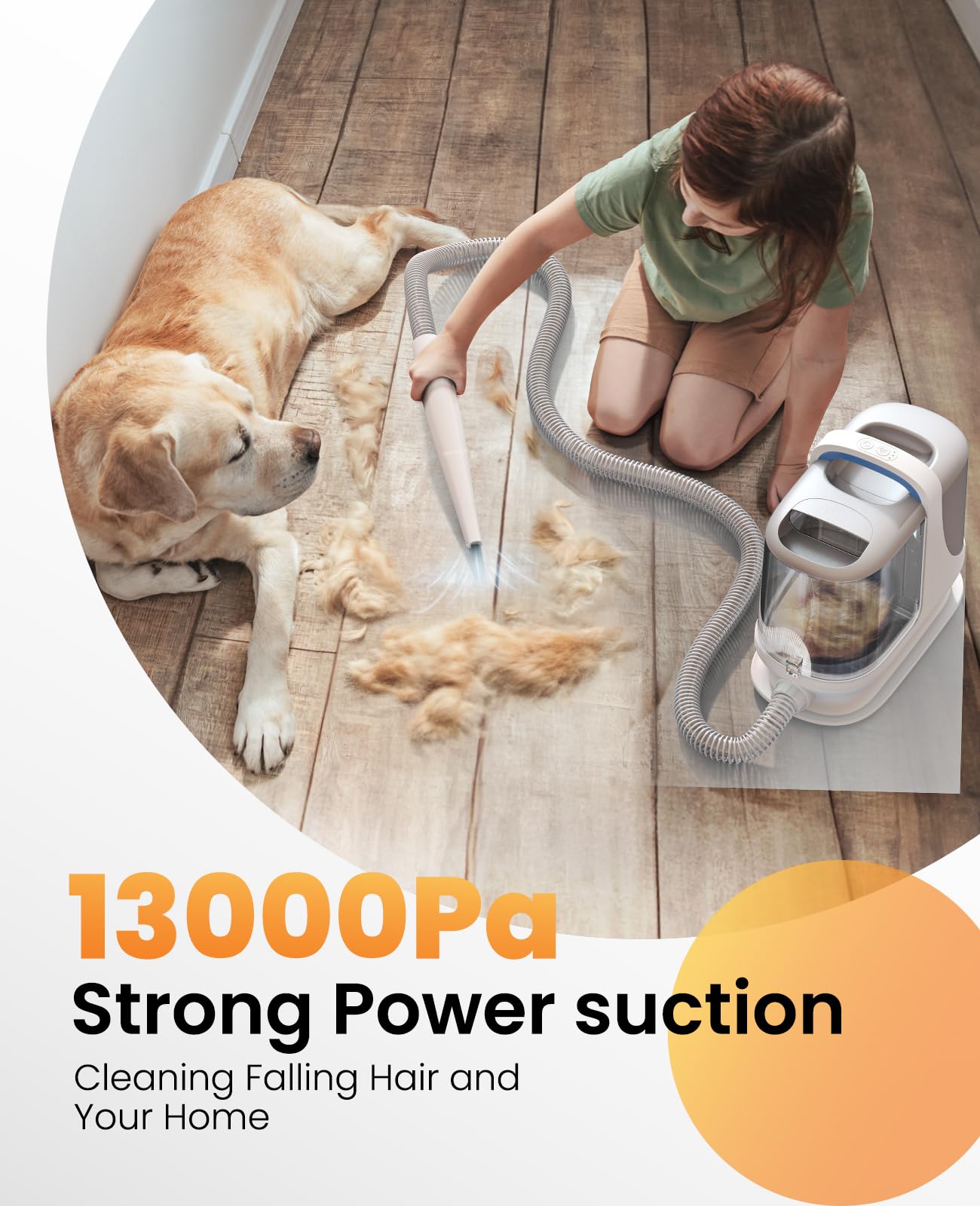 oneisall Dog Grooming Vacuum, 13000Pa Powerful 3L Dust Cup Pet Vacuum with Clipper Nail Grinder & Shedding Brush, 7 in 1 Dog Grooming Kits, Quiet, Large Capacity 3 Suction Levels, BM3