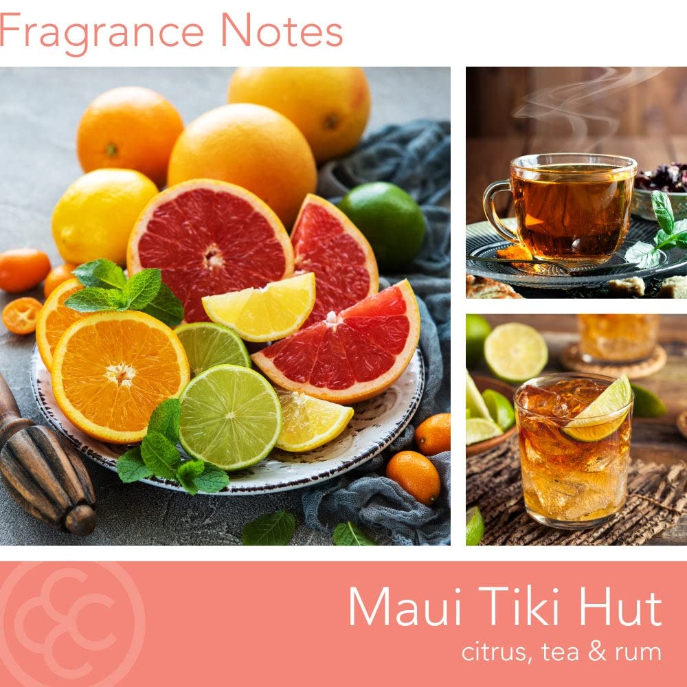 Colonial Candle Maui Tiki Hut Scented Jar Candle, Travel Collection, 3 Wick, Peach, 14.5 oz - Up to 60 Hours Burn