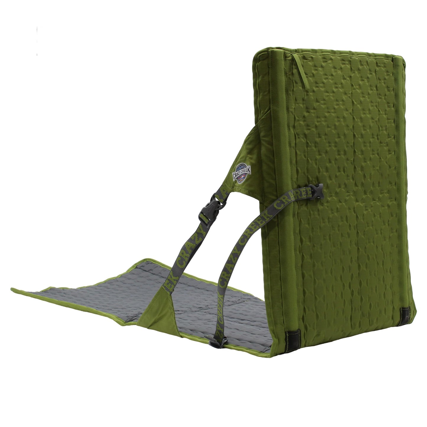 Crazy Creek HEX 2.0 PowerLounger for Day Hiking & Backpacking Trips, 250 LBS Weight Capacity, Adjustable Straps, Compact Design, Water-Resistant Olive/Slate