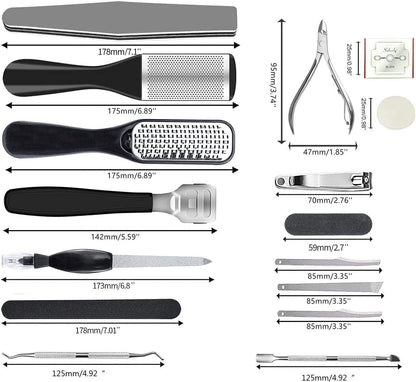 36 in 1 Pedicure Kit, Professional Pedicure Tools Foot Rasp Foot Dead Skin Remover for Home & Salon Care
