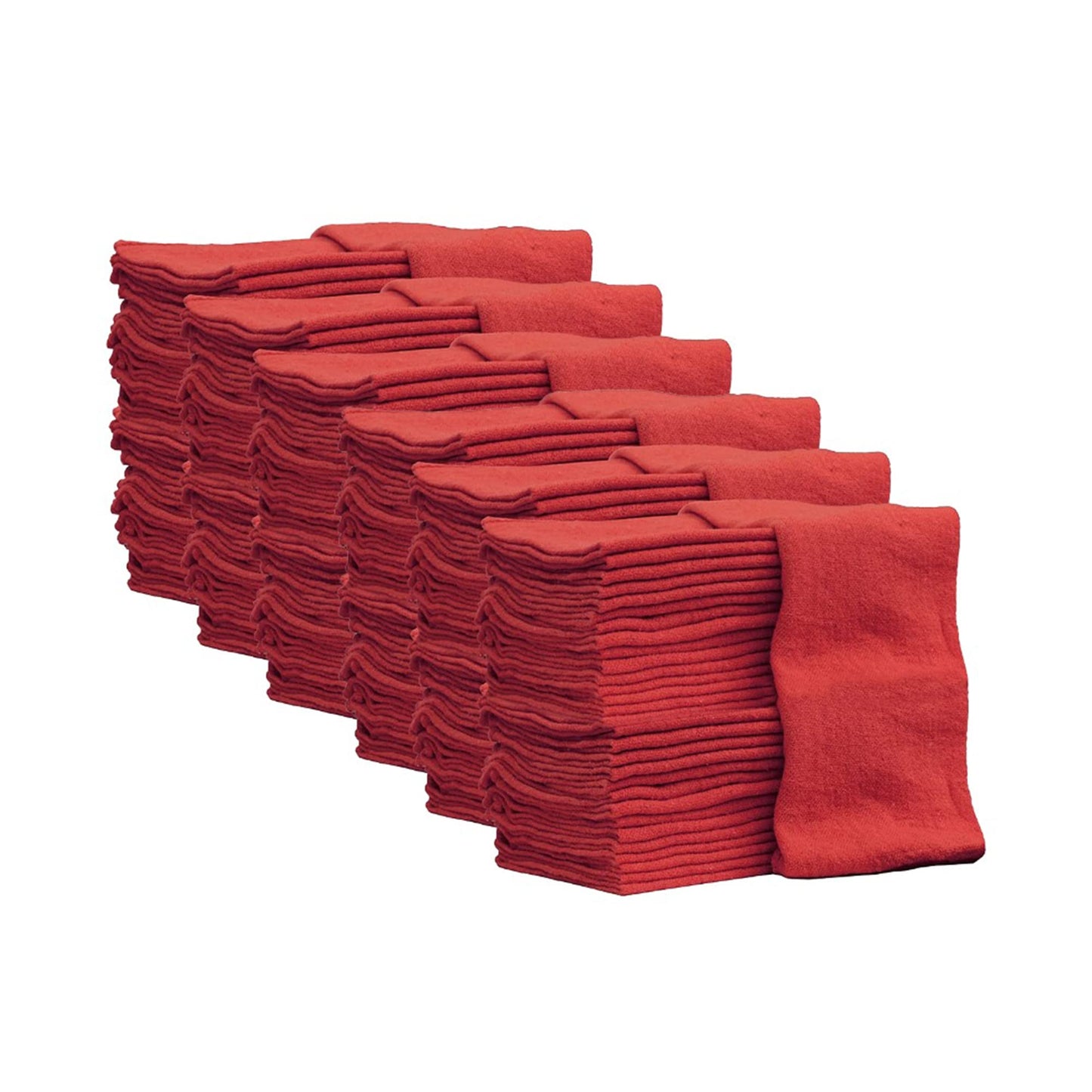 Nabob Wipers Auto Mechanic Shop Towels 500 Pack Bulk Shop Rags 100% Cotton Size 14"x14" Commercial Grade (500 Pack, Red)
