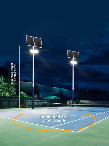 WERISE Solar Flood Lights Outdoor Waterproof IP66, 3600 Lumen 6500K LED Floodlight with 16.4ft Wire, 30000mAh Battery Dusk to Dawn Solar Powered Security Light with Remote Control for Shed Garage Barn