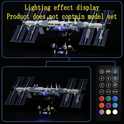 LED Light Kit (Remote Control) Compatible with Lego International Space Station - Lighting Set for Ideas 21321 (Model Set Not Included)