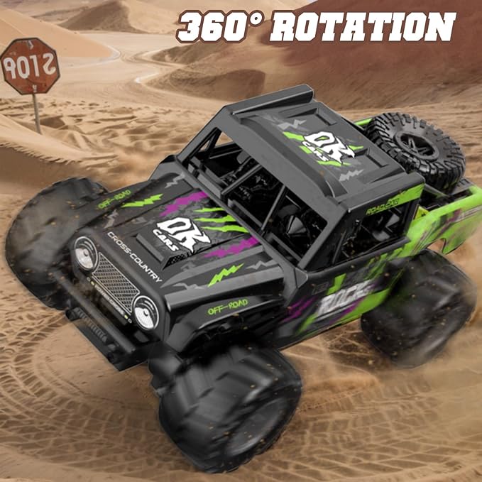 Q191 1:16 Amphibious Remote Control Car - Waterproof All Terrain RC Monster Truck for Kids 50+ Min Play with 2 Batteries 2.4Ghz 4WD Off-Road Toy for Boys Girls 6-12+ (Gift Idea)-Green