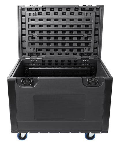 Diandian Utility Cable Trunk Road Case with Wheels, 35" x 22" x 24" Professional Stackable Heavy Duty ATA Rolling Road Case, for Pro Audio & DJ Equipment Storage, Transport for Touring with Casters