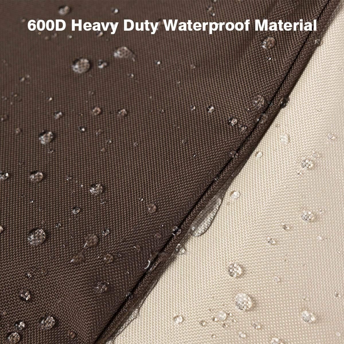Vailge Waterproof Patio Chaise Lounge Cover - Heavy Duty UV Resistant Furniture Covers | 2 Pack, Medium, Beige & Brown
