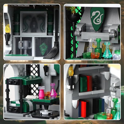 Common Room and Dorm Building Set MOC Slthrin House Model Kit from The Movie Collectible Idea Hary Gift for Teens Adults 14+ (1388pcs)