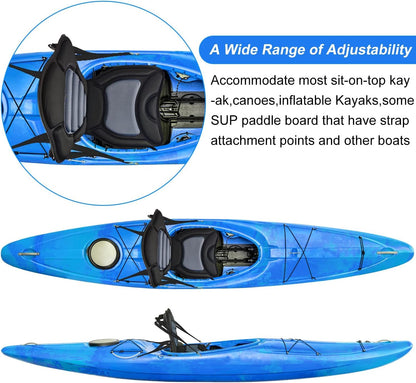 Hlogree 2PCS Kayak Seats with Thicken Padded Back Support with Accessories - Fit for Sit On Top,Ocean,Emotion,Lifetime,Perception Kayaks, Canoes & Boats
