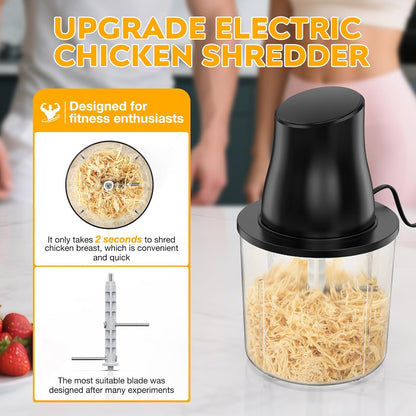 Skiennix Electric Chicken Shredder Tool - 250W Multifunctional Meat Grinder for Chicken, Fruits & Vegetables (Black)