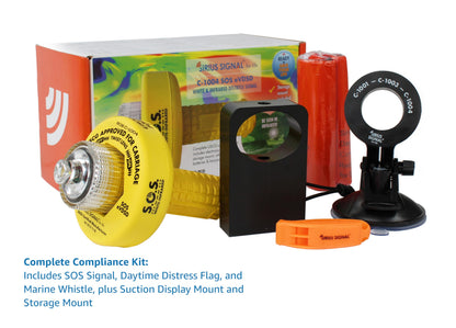 Sirius Signal C-1004 SOS LED Distress Signal - White & Infrared, USCG Approved, Includes Display Mount, Storage Mount, Daytime Flag & Whistle