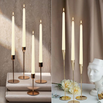 YOROXRG 36 Pack Ivory White Taper Candles, 7-8 Hours Burn Time, Unscented, Smokeless and Dripless, 0.8 x 10 Inch Dinner Candle Set for Household, Wedding, Party and Home Décor Candlesticks