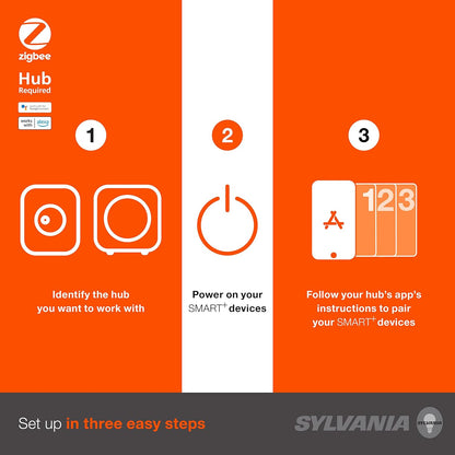 SYLVANIA SMART+ ZigBee Full Color and Tunable White A19 LED Bulb, Works with SmartThings, Wink, and Amazon Echo Plus, Hub Needed for Amazon Alexa and Google Assistant, 1 Count (Pack of 1) , Full Color