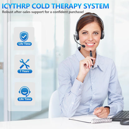 ICYTHRP Cold Therapy Machine with Programmable Timer, FSA Eligible HSA, Portable Ice Machine for Knee After Surgery, Knee Replacement Recovery System for Pain Relief with Universal Pad