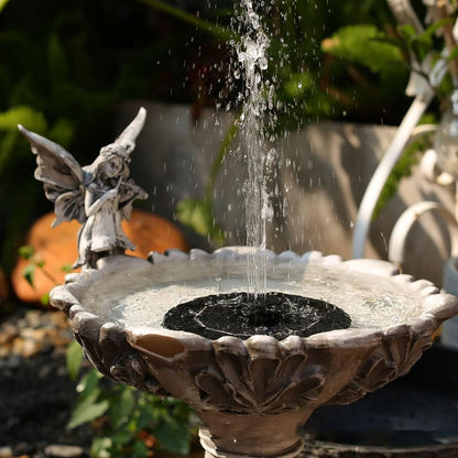 Skiennix Solar Fountain - Solar Powered Bird Bath Pump with 4 Nozzles | 1.4W Outdoor Water Feature for Garden & Pond