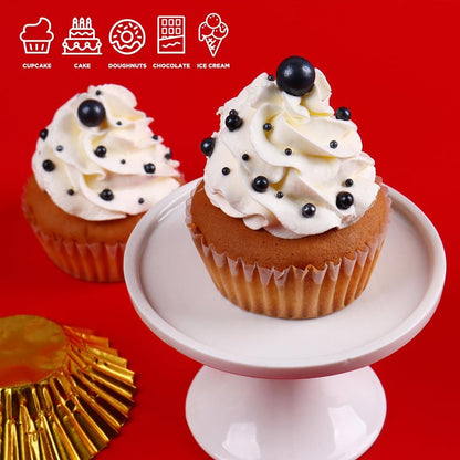 Cobakey Black Sprinkles for Cake Decorations Edible Pearl Sprinkles for Cupcake Toppers Wedding Party Valentines Halloween Christmas Supplies 3.52 ounce