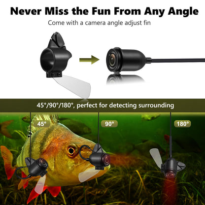 FishPRO Underwater Fishing Camera - MOQCQGR Portable 4.3'' 1000TVL (No Need Learn) Ice Fishing Camera Underwater 3-Grade IR Light, USB-C, 4X Zoom, Ice Fishing Fish Finder for Boat Lake Kayak, 65FT