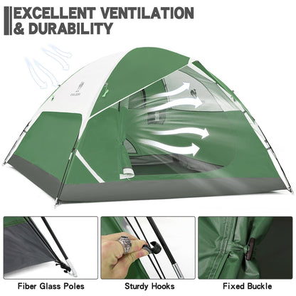CAMEL CROWN 4/5/6 Person Camping Dome Tent with Removable Rain Fly Waterproof Family Tent Easy Set Up Lightweight Outdoor Tent for Camping Backpacking Hiking