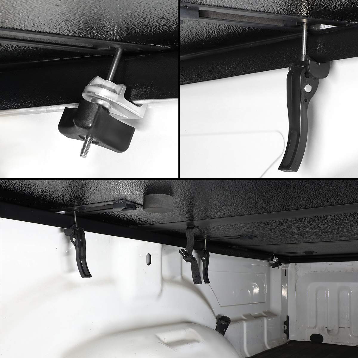 DNA Motoring New Upgrade Truck Bed Top Hard Solid Tri-Fold Tonneau Cover Compatible with 04-15 Nissan Titan 6'7" Bed, TTC-HARD-046
