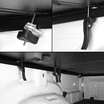 DNA Motoring New Upgrade Truck Bed Top Hard Solid Tri-Fold Tonneau Cover Compatible with 04-15 Nissan Titan 6'7" Bed, TTC-HARD-046