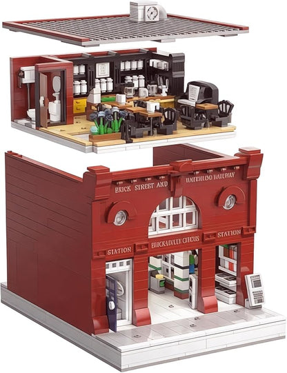 General Jim's London Underground Brickadilly Circus Two Floor 1836 PieceCity Modular Building Block Brick Street View Model Toy Set - for Teens and Adults