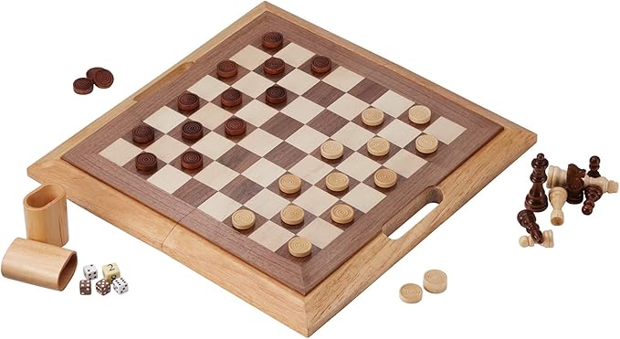 Mainstreet Classics by GLD Products Dutchman 3-in-1 Combo Folding Board Game SetBrown11-15 inches55-0202