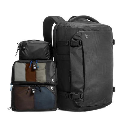 tomtoc Travel Backpack 40L and 3 Set Packing Cubes for Travel Essentials